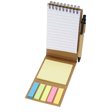 Logo trade promotional items image of: Flipper sticky notepad with ballpoint pen (black ink)