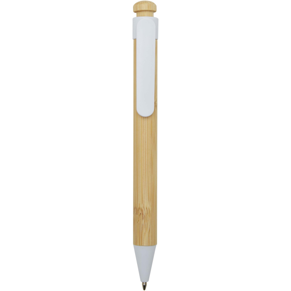 Logotrade business gift image of: Rattan bamboo and recycled plastic ballpoint pen (black ink)