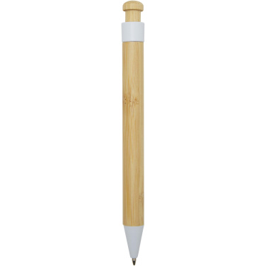 Logotrade advertising products photo of: Rattan bamboo and recycled plastic ballpoint pen (black ink)