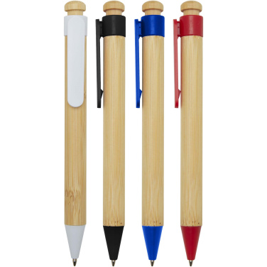 Logotrade promotional item picture of: Rattan bamboo and recycled plastic ballpoint pen (black ink)