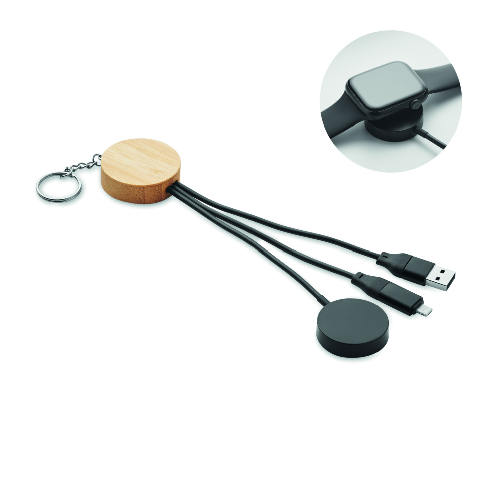 Logo trade promotional items image of: Key ring with 4 in 1 60W cable