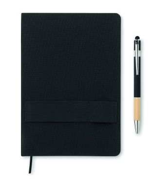 Logotrade promotional gift picture of: A5 RPET notebook with pen