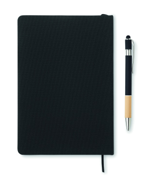 Logo trade promotional gift photo of: A5 RPET notebook with pen