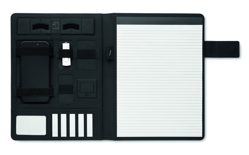 Logo trade promotional giveaways image of: A4 folder and wireless charger