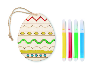 Logotrade advertising products photo of: Wooden egg painting set