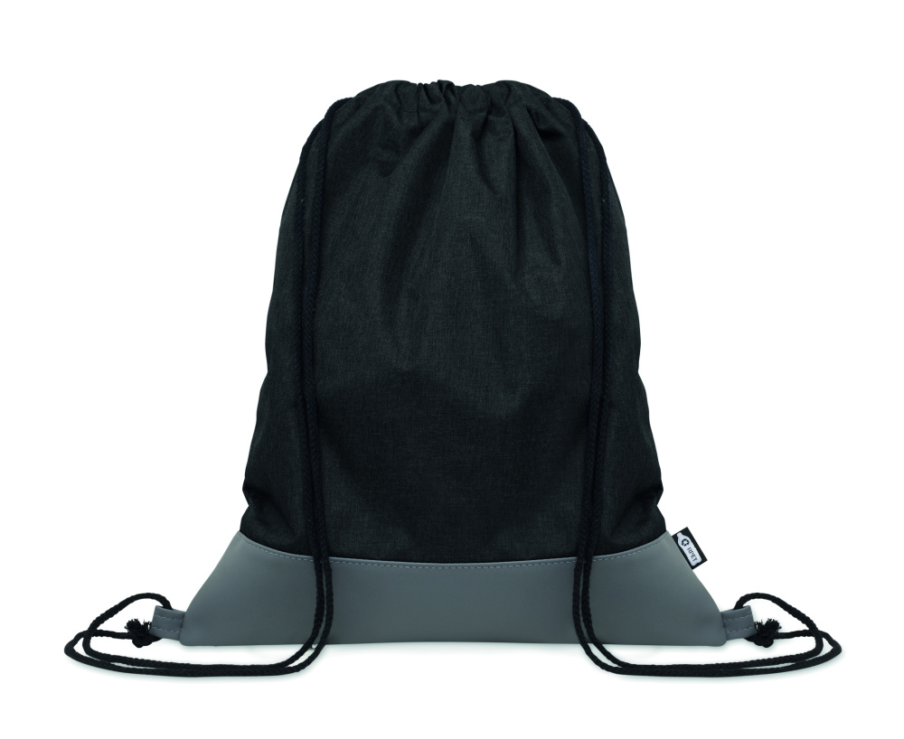 Logo trade corporate gifts image of: RPET PU drawstring bag 2 tone