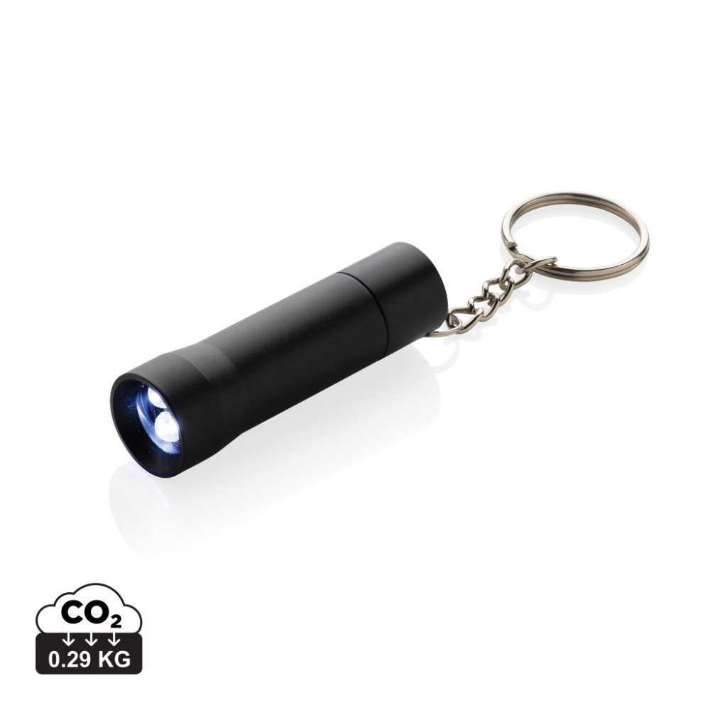 Logo trade corporate gift photo of: Flash RCS recycled aluminium keychain torch