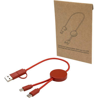 Logotrade promotional item image of: Citala 5-in-1 recycled plastic 30 cm data sync and 27W fast charge cable