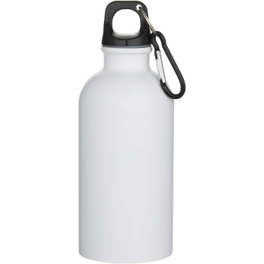 Logotrade corporate gift image of: Oregon 400 ml matte RCS recycled single wall stainless steel water bottle with carabiner
