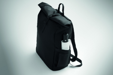 Logotrade promotional giveaway image of: Rolltop laptop rucksack 600D