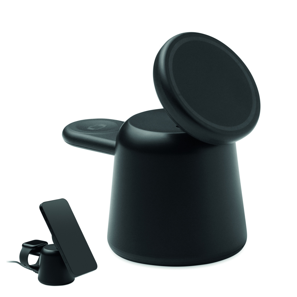 Logo trade promotional product photo of: 3 in 1 wireless charger 15W