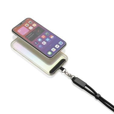 Logotrade promotional item image of: LoopAmp RCS RPET adjustable phone wrist strap 60W cable