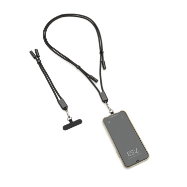 Logo trade promotional merchandise image of: LoopAmp RCS RPET adjustable phone wrist strap 60W cable