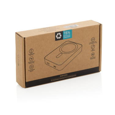 Logotrade corporate gift image of: Amporia RCS recycled plastic 10.000mAh magnetic powerbank