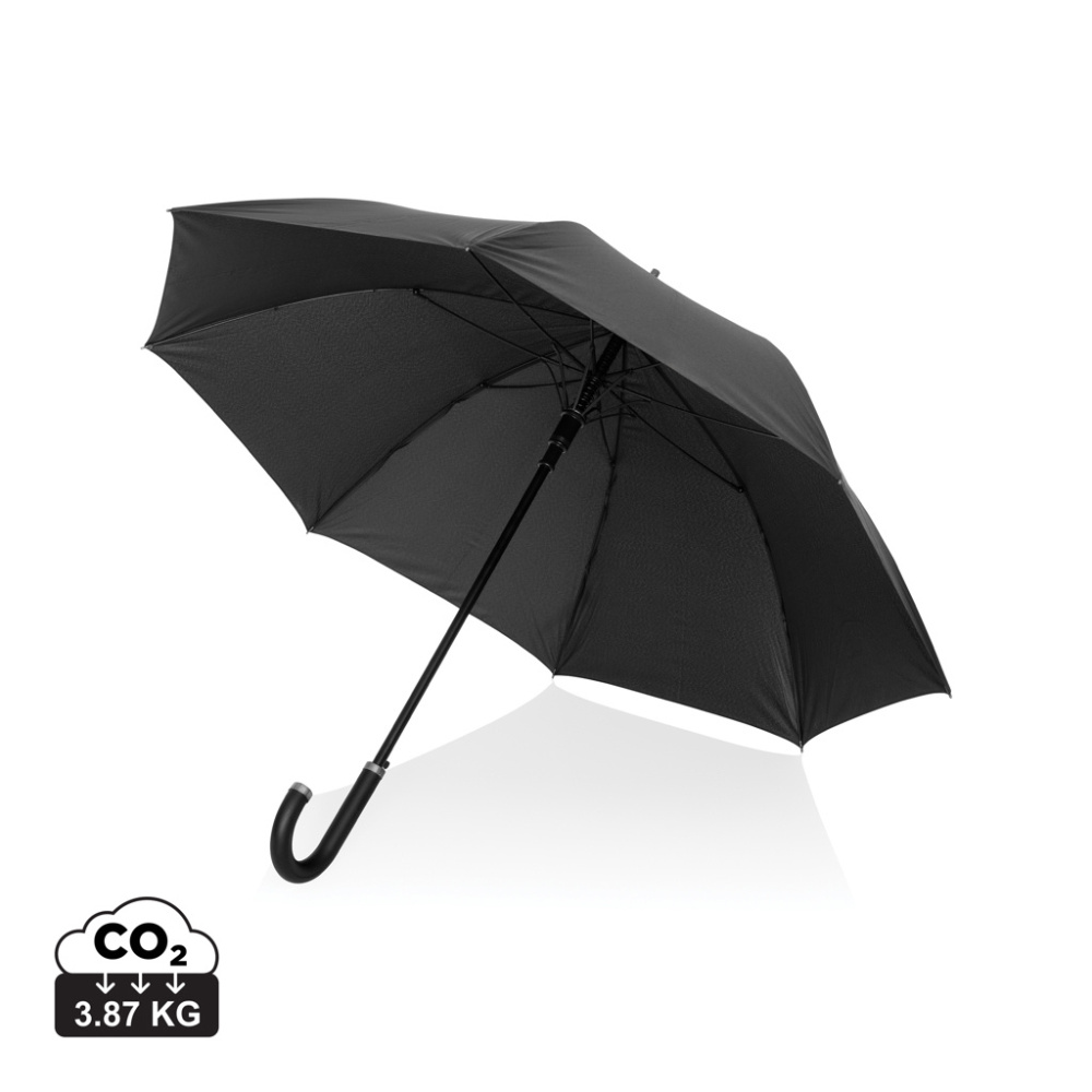 Logotrade advertising product picture of: Swiss Peak Vero Aware™ RPET 25” umbrella w luxe handle