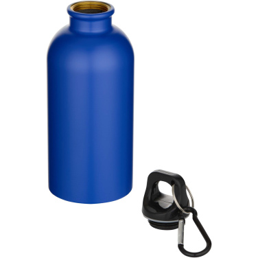 Logotrade corporate gift image of: Oregon 400 ml matte RCS recycled single wall stainless steel water bottle with carabiner