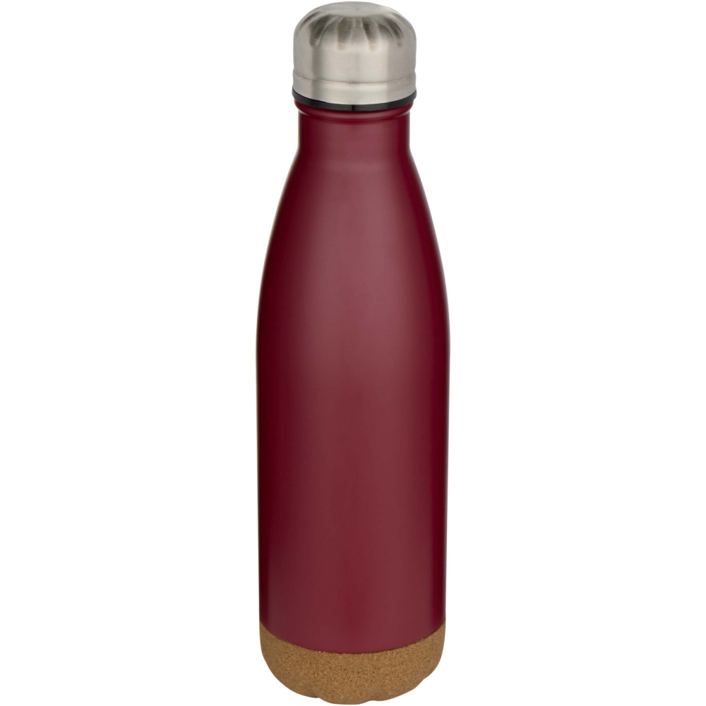 Logo trade promotional merchandise image of: Cove 500 ml double wall vacuum insulated stainless steel water bottle with cork details