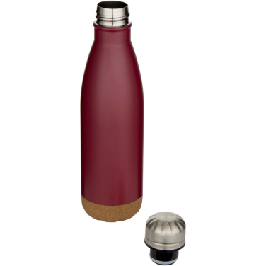 Logo trade promotional merchandise picture of: Cove 500 ml double wall vacuum insulated stainless steel water bottle with cork details