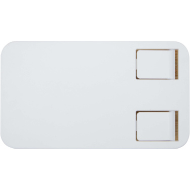 Logo trade promotional merchandise picture of: Alfirk recycled plastic foldeable desk phone stand with bamboo details