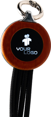 Logotrade promotional gifts photo of: 4-in-1 cable with elighted logo in a wooden casing