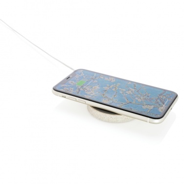 Logo trade reklaamkingi pilt: Wheat Straw 5W ümmargune juhtmevaba laadimisalus