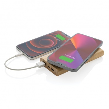 Logo trade reklaamkingi pilt: Bambusest 8000 mAh 5W juhtmevaba akupank