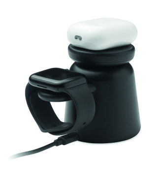 Logotrade reklaamkingituse foto: 3-ühes juhtmevaba laadija 15W SIMPA