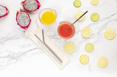 Logotrade mainostuote tuotekuva: Uudelleenkäytettävä 3-osainen pillisetti