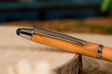 Logotrade mainoslahja tuotekuva: Puinen kuulakynä kosketustoiminnolla ERFURT