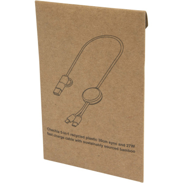 Logo trade liikelahjat mainoslahjat kuva: Citala kierrätysmuovinen 30 cm:n ja 27W:n datasynkronoiva 5-in-1-pikalatauskaapeli