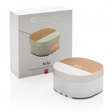 Логотрейд pекламные подарки картинка: Беспроводные цифровые часы Aria 5W с зарядкой