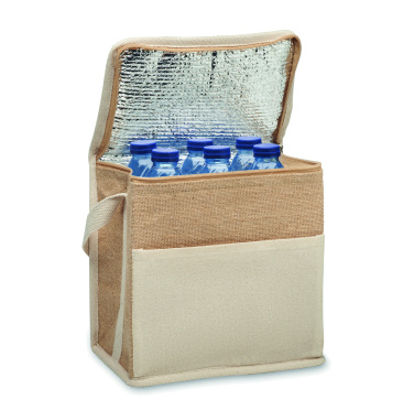 Логотрейд pекламные подарки картинка: Jute and canvas cooler bag 3L